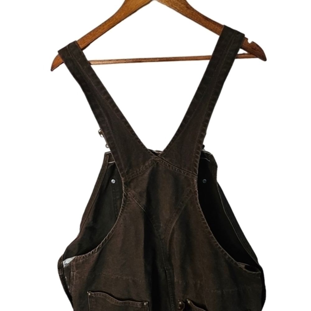 Carhartt Bibs‎ Overalls Quilt Insulated Duck Sandstone Men 42x32 R27- NOTE - Picture 11 of 16